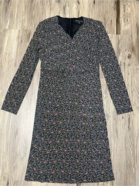 Brooks Brothers Violette Print Jersey Faux Wrap Dress Size M